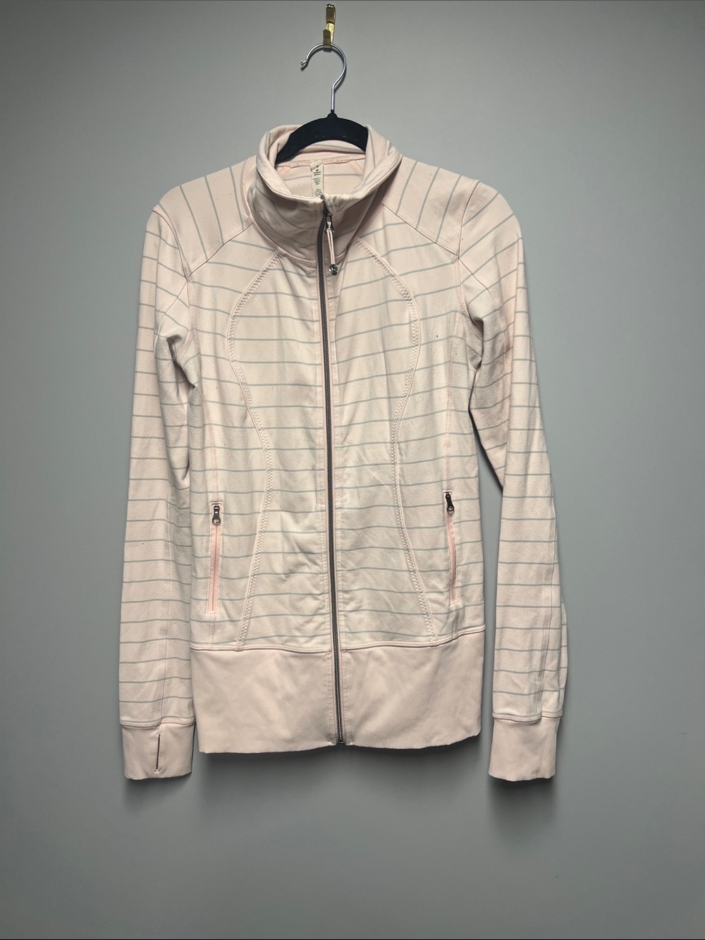 lululemon athletica Pale Pink Striped Full-Zip Jacket